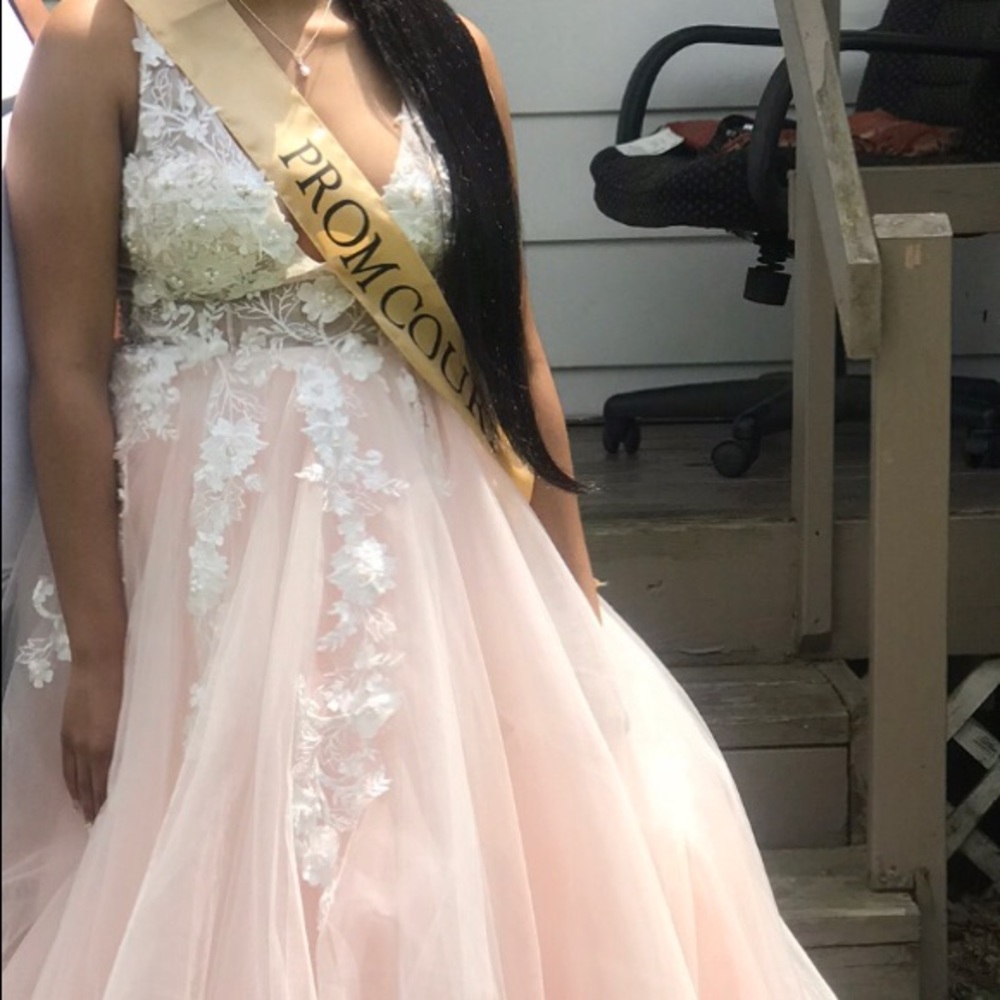 Full length ballroom formal prom dress